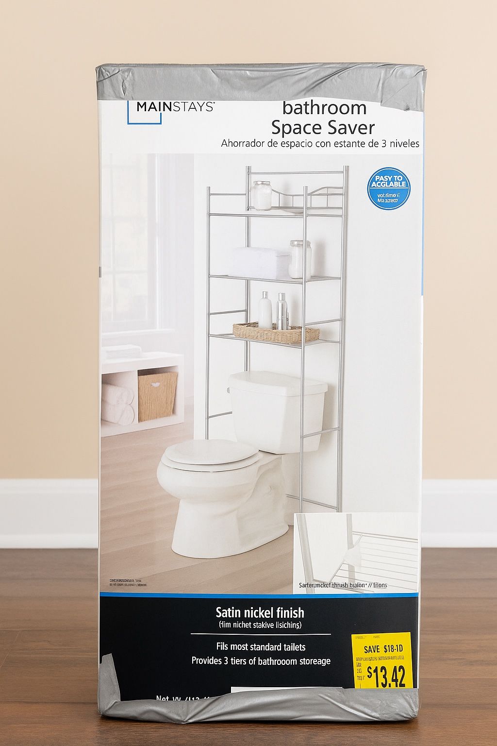 Mainstays 3-Tier Bathroom Space Saver – Satin Nickel Finish