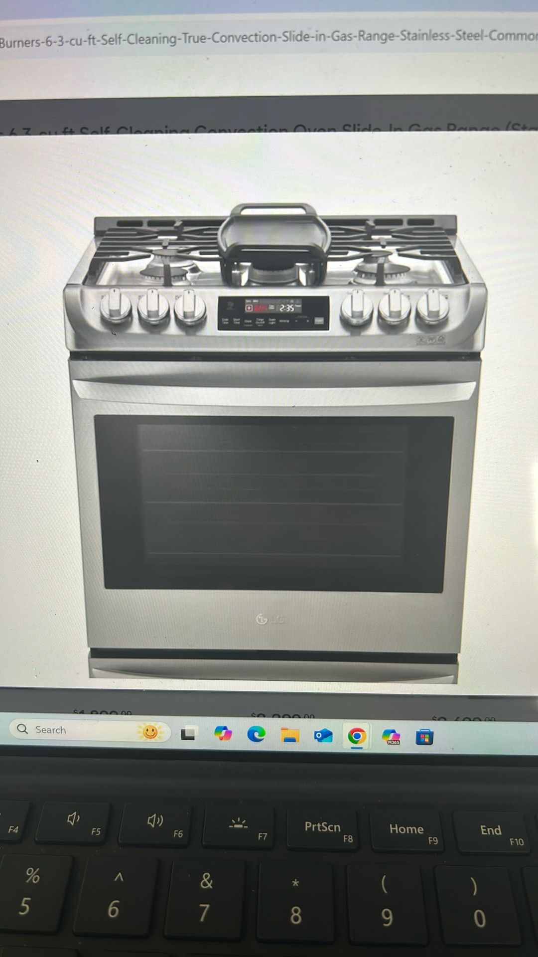 LG Probate Smart Wi-Fi Enabled 30-in 5 Burners 6.3- Cu ft Self Cleaning Convection Oven Slide In Gas Range