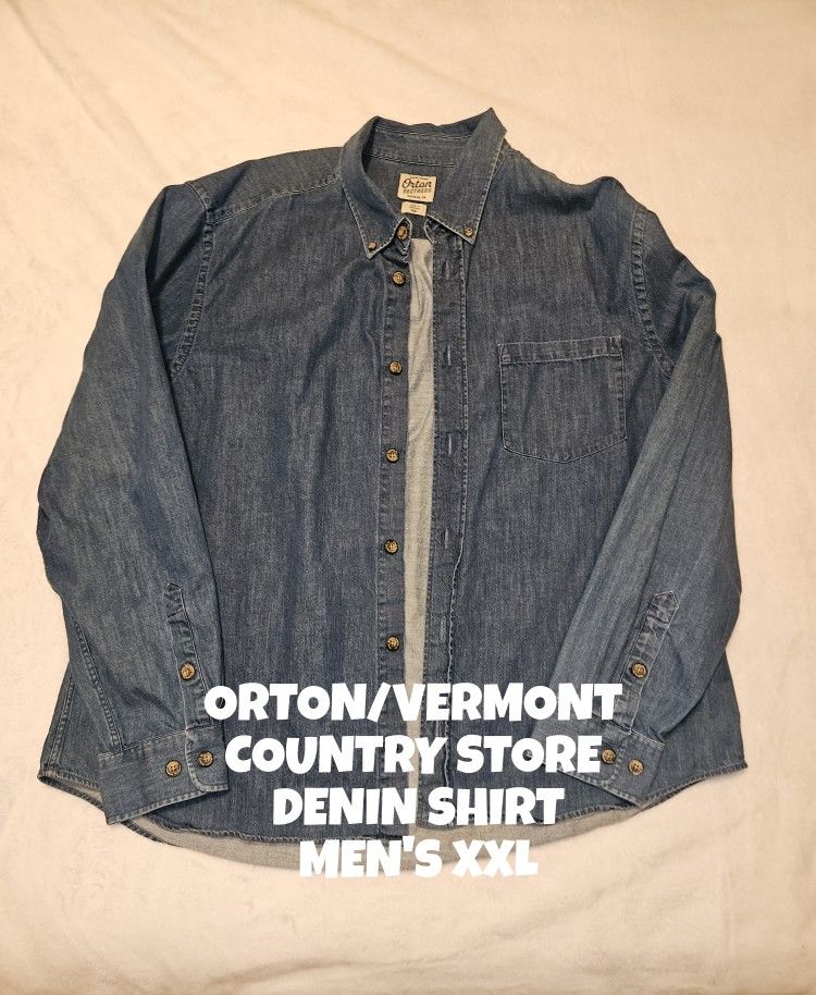 VERMONT COUNTRY STORE DENIN SHIRT, MEN'S XXL