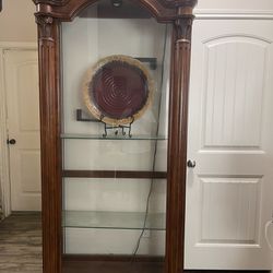 Lighted Curio Cabinet With Glass Shelves