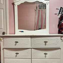 Bedroom Furniture ( White Dresser & Desk )