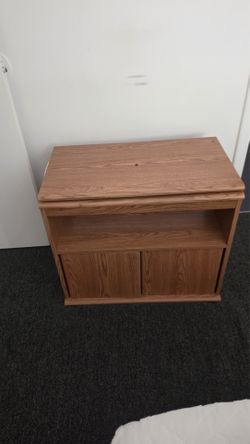 Swivel Walnut  Wood TV Stand