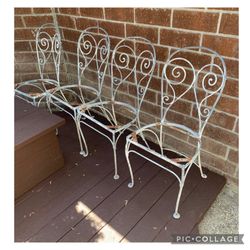 Set Of 4 Iron Chairs For Protect 