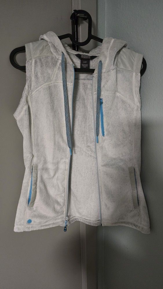 Light Grey Outdooe Research Hooded Vest