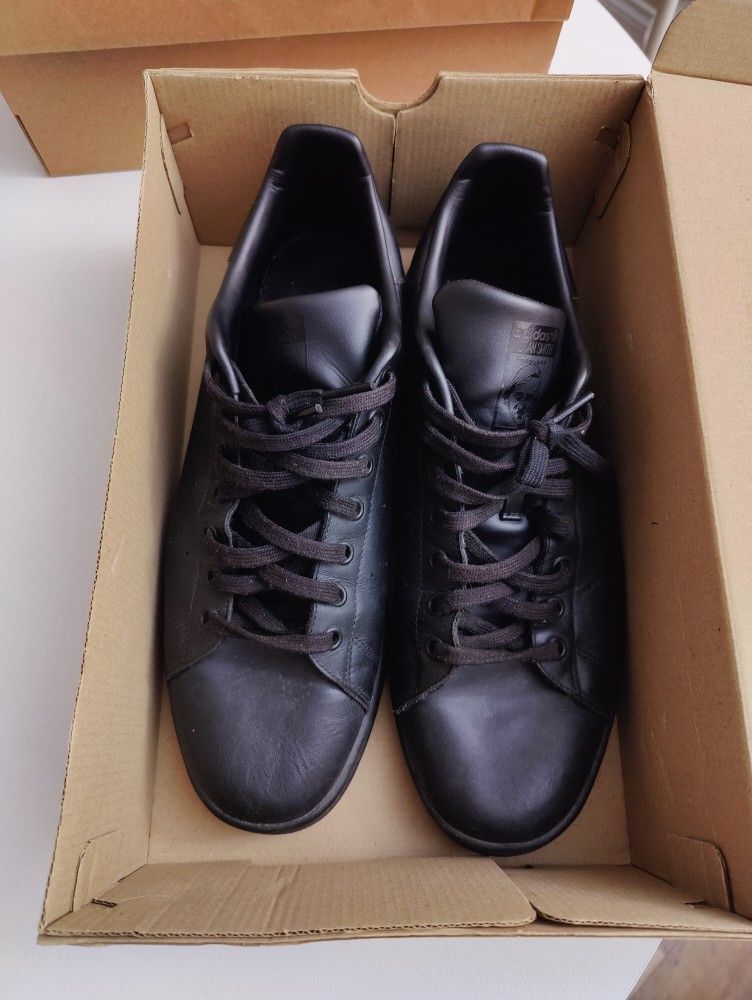 Adidas Stan Smith US 12.5 Genuine Leather Black