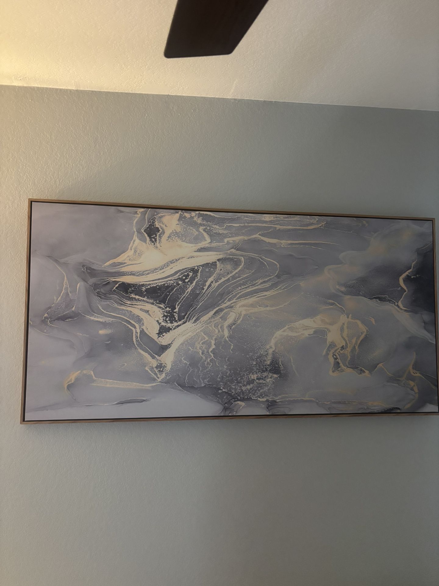 Modern Abstract Wall Art – Gray, White & Gold