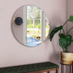 NEW IN BOX - *STUNNING* 36” 3’ 3 Foot Frameless Round 1” beveled mirror decor bathroom bedroom plant area