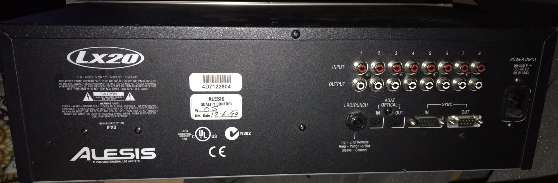 Alesis ADAT, LRC Remote, MOTU Interface