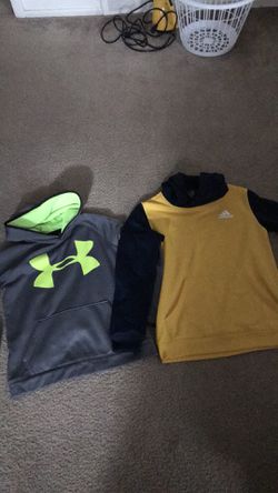 2 hoodies for youth size Large Under Armour & Adidas