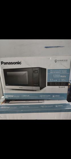 Panasonic 1.2 cu ft Microwave Oven Stainless Steel Black Countertop Inverter Genius Sensor NN-SN65HS