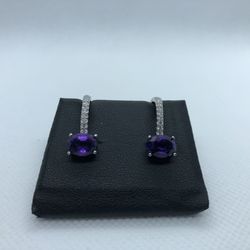 Earrings Women ( Silver And Amethyst)