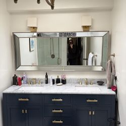 72 “ Vanity With 2 Sinks Blue 