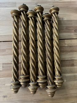 GOLD-LEAFED Table Spindel LEGS, Italy, 21”in long x 2-3/4”in wide, Vintage, 6