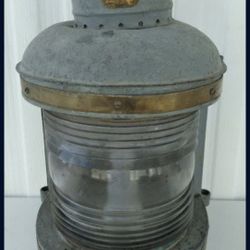 Maritime Lantern Galvanized Metal Glass Antique Railroad Style 