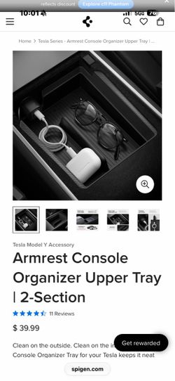 Tesla Model Y Armrest Console Organizer Upper Tray