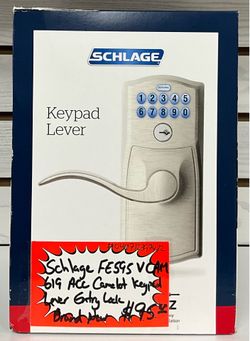 Schlage FE595 VCAM 619 ACC Camelot Keypad Lever Entry Lock Brand New