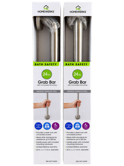 2 Homewerks 24" Stainless Steel Grab Bars