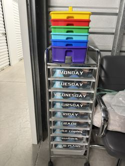 Classroom Rolling Cart And Bins