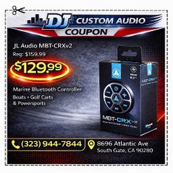 JL Audio MBT-CRXV2 Marine Bluetooth Adapter Controller/Receiver For Boats Golf Carts & Powersports Vehicles 🚨 Payment Options Available 🚨 No Credit 