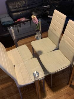Glass Table Set 4 Chairs