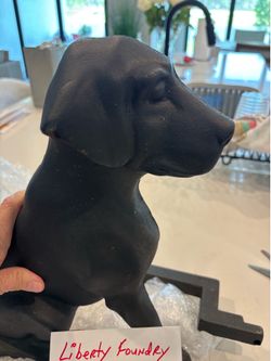 Black Dog Cast Iron Andirons