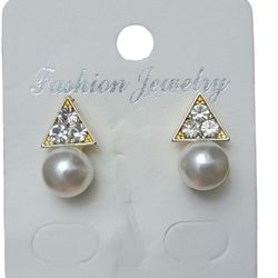Earrings Silver with White Diamonds