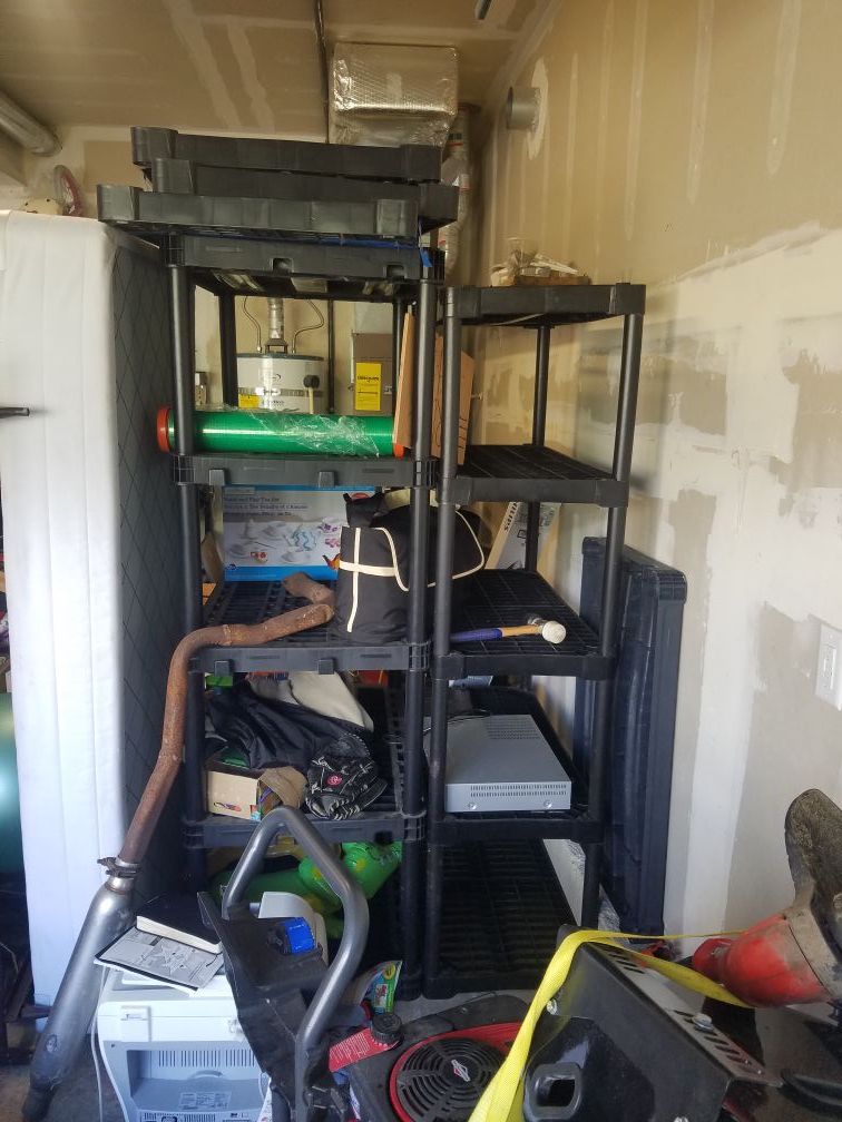 2 garage shelves