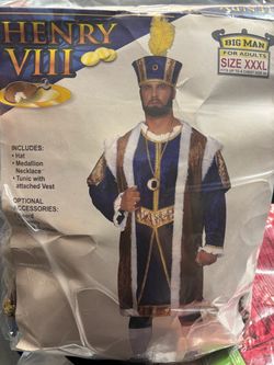New, Adult Renaissance Henry VIII Costume size XXXL