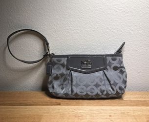 Authentic Grey Coach Signature Wristlet/Clutch
