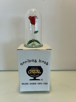 Disney Arribas Bros Hand Cut Crystal Rose