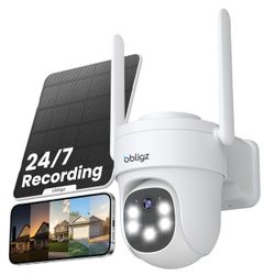 New AOV Security Camera Wireless Outdoor with 6W Solar Panel,24/7 Recording Camera for Home Security, WiFi 6, 2K Solar Cameras Outdoor Wireless, 360°P