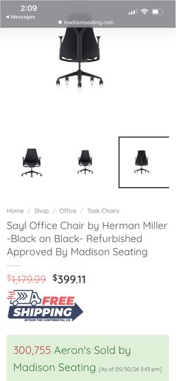 Fully loaded Herman Miller Aeron - refurbished
