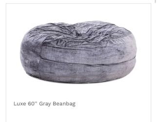 Bobs Luxe 60” Gray Beanbag – $125 (Columbia, MD Pickup)