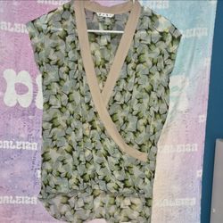 CAbi Floral Print Wrap Blouse