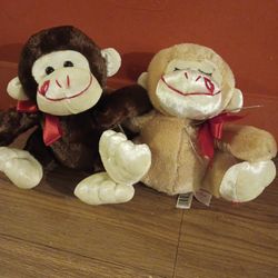 Valentine Monkey Plush Pair