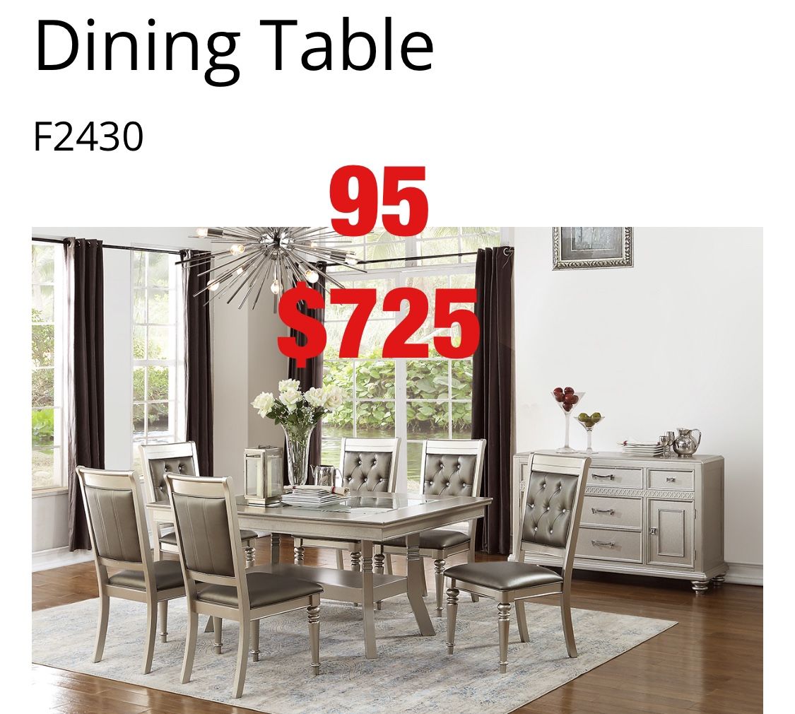 Dining sets. Assembly required. Free delivery.