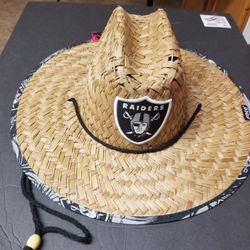 Official NFL Raiders Beach Straw Hat (One Size Fits All)