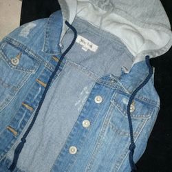 Women's Jean Vest With Hoodie