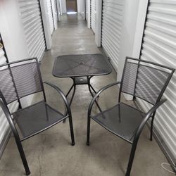 Metal Table W/ 2 Chairs