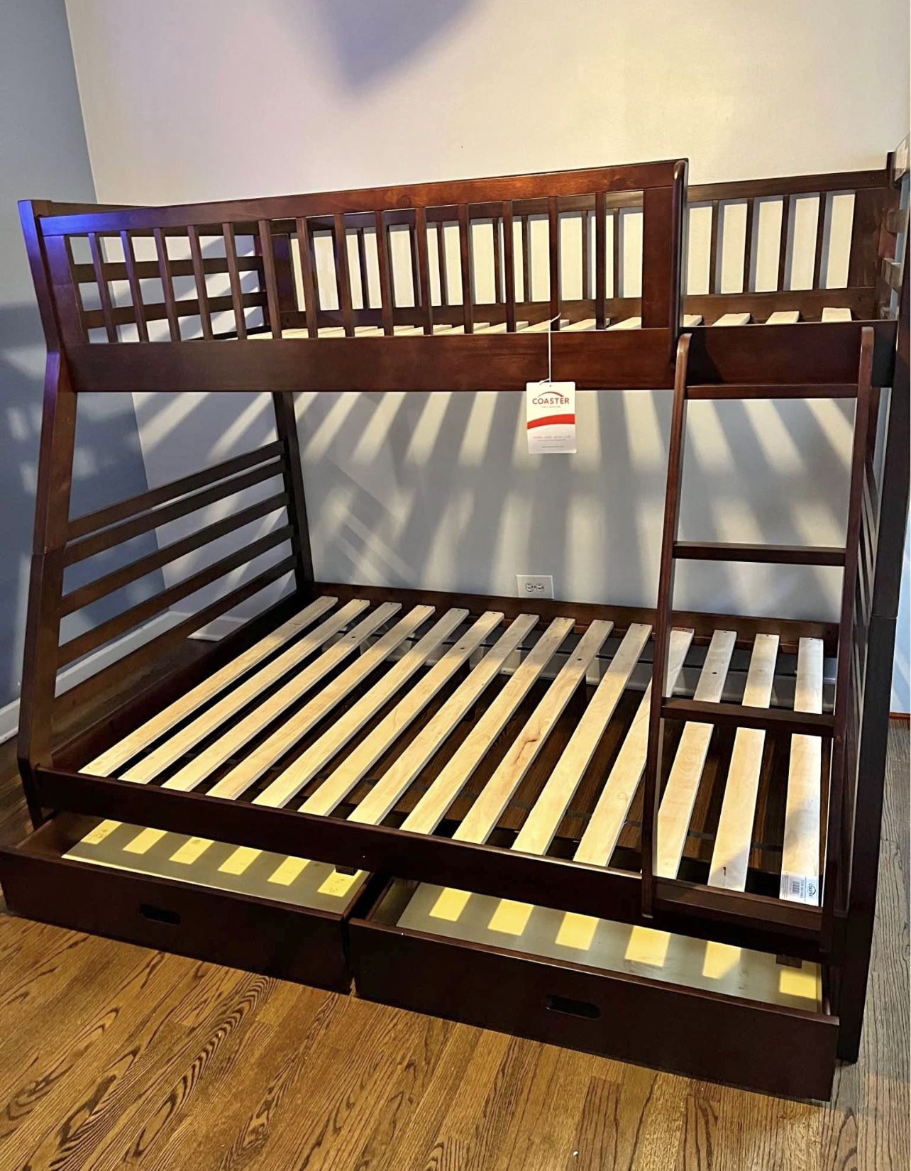 Solid Wood Twin Over Full Bunk Bed With Storage Draws. Limited Time Deal!