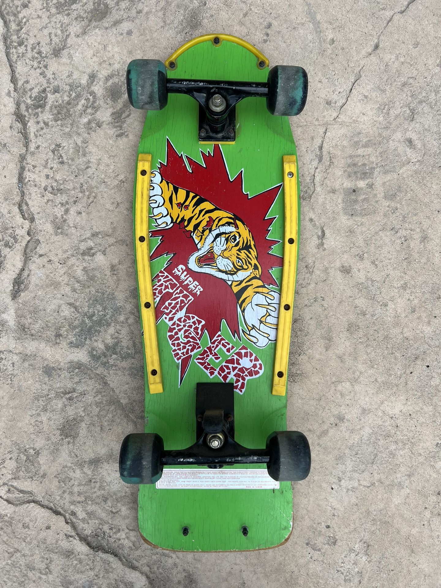 Vintage 1980s Skateboard Rad Super Tiger Rare
