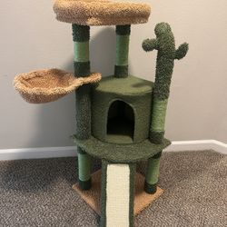 Brand New Cactus Cat Tree, 42in Cat Tower for Indoor Cats, Multi Level Kitten
