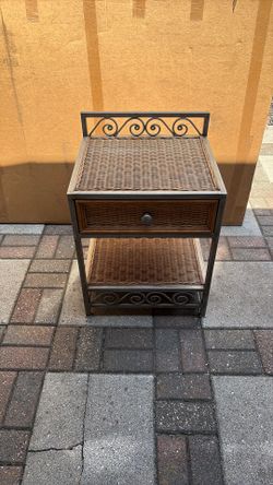 Pier 1 Metal Wicker Nighstand