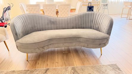 2 grey couches