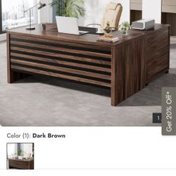 Tribesigns Executive Wood Desk 62.2”