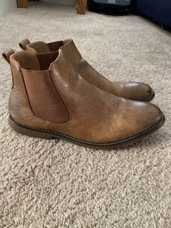 Mens Brown Leather Boots - Size 12