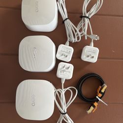 eero 6 Mesh WiFi 6 Router (Model N010001) | 3-Pack | Dual-Band | Smart Home Hub | Up to 900 Mbps