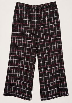 Alfani Women’s Pants Black Grid Mid Rise Culotte, Art Blossom I Pattern, Size 16