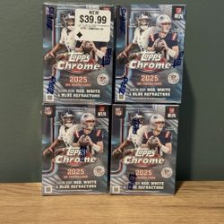 2025 Topps Chrome NFL Football Blaster Value Box x4