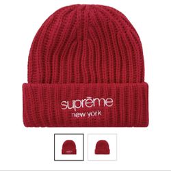 Authentic Supreme Chunky Ribbed Beanie (New)